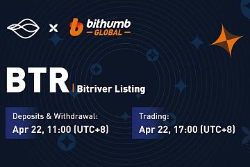 BitRiver能源通证BTR正式登陆Bithumb Global交易所，并开始交易