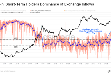 比特币短期持有者交易所流入占比激增至82%