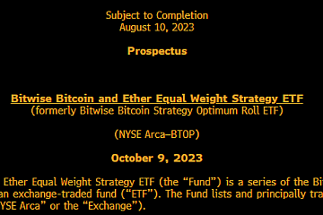 Bitwise申请将其比特币期货ETF更新为“比特币+以太坊等权重策略ETF”
