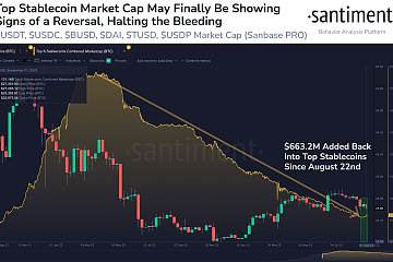自8月22日以来六大稳定币总市值增长6.632亿美元，自2022年11月FTX崩盘以来首次出现增长