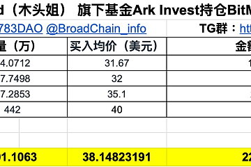 8月1日，Cathie Wood（木头姐）旗下基金Ark Invest 买入54.07万股BitMine（BMNR），均价为31.67美元