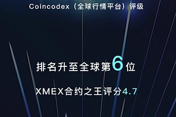 XMEX合约之王：全球行情平台Coincodex排名升至第6位