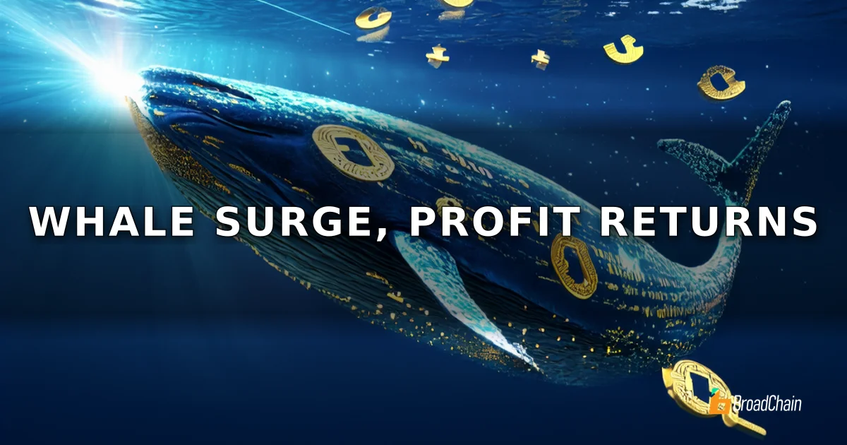 比特币短期持有者重返盈利，鲸鱼月吸27万BTC